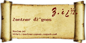 Zentner Ágnes névjegykártya
